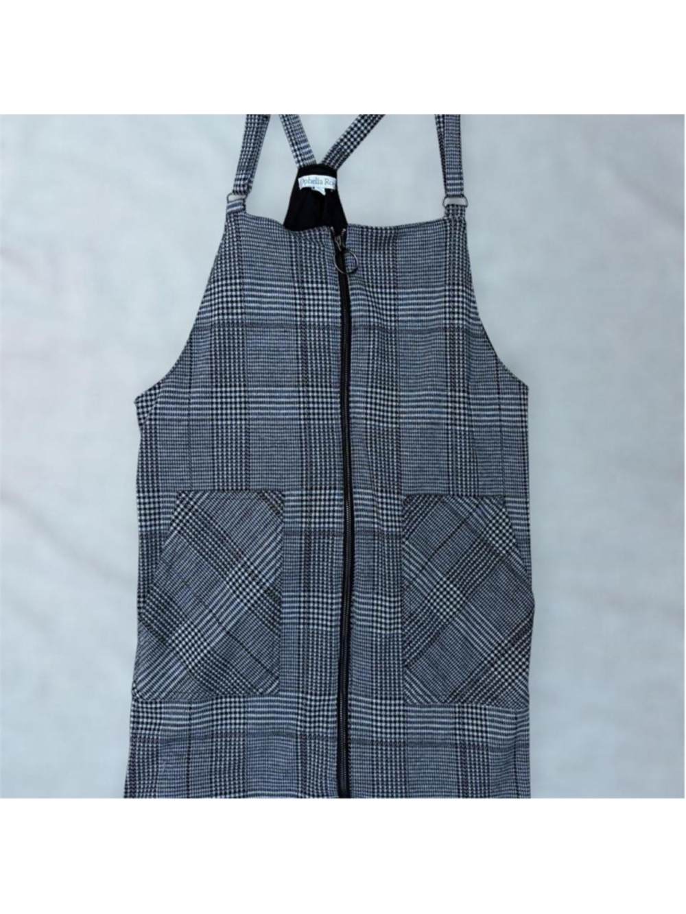 Ophelia Roe Houndstooth Zip-Up Pinafore Dress - Sz XL